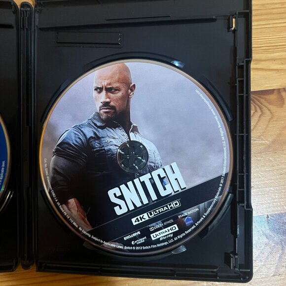 Snitch (4K Ultra HD, Blu-ray, No Digital, w/Slipcover) Used Good - $12 - Picture 3 of 4
